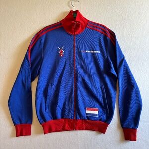 Vintage Adidas Originals I Love Amsterdam Soccer Full Zip Track Jacket Size L